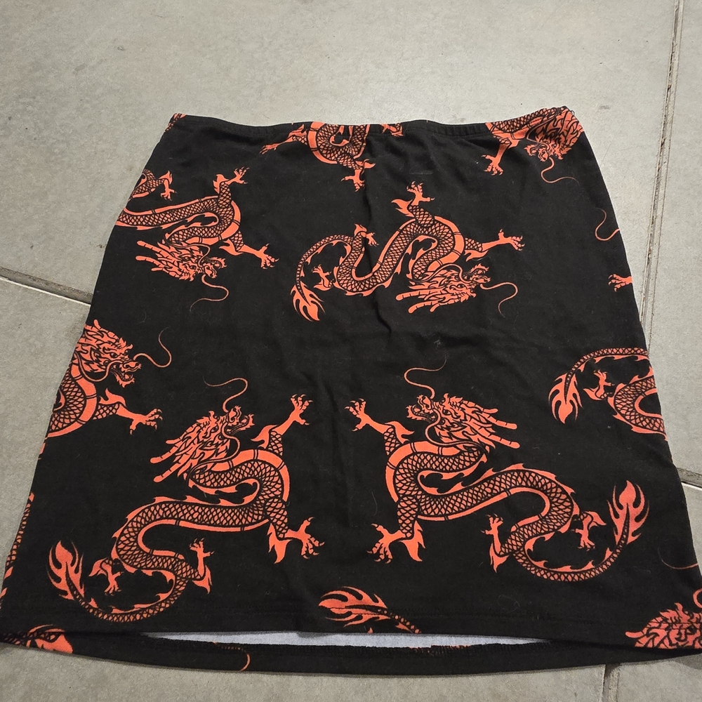 Bear Dance Black and Red Dragon Skirt